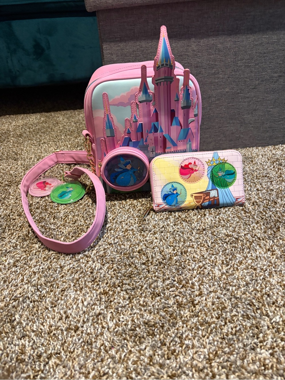 Disney Sleeping Beauty Loungefly Crossbody & Wallet(Read)